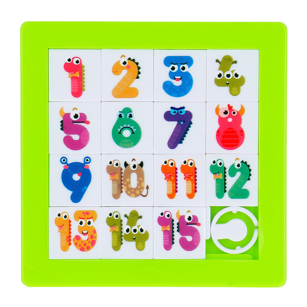 Puzzle Ludique Chiffres 1-15 avec Pièces Textiles Colorées