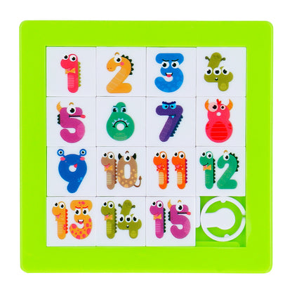 Puzzle Ludique Chiffres 1-15 avec Pièces Textiles Colorées
