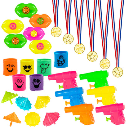 Coffret Fête 30 Pièces Pistolets Médailles Jouets Party