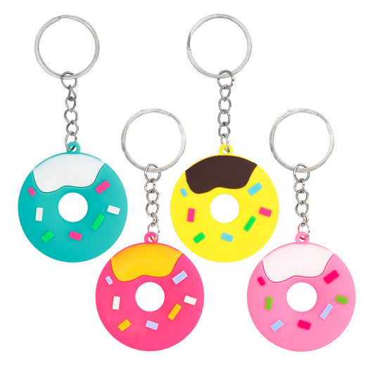 Porte-clés Donuts Colorés - Set de 4 Accessoires Amusants