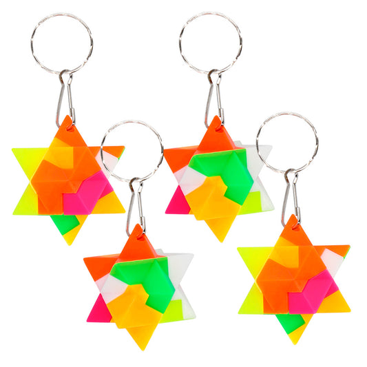 Porte-clés étoile multicolore géométrique - Accessoire de fête