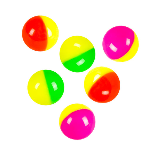 Balles Fluo Bicolores - Set de 6 Balles Rebondissantes Néon