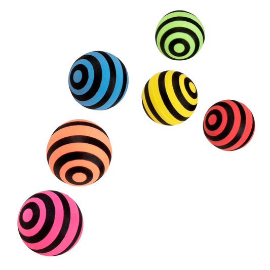 Balles Rayées Colorées - Lot de 6 Balles Rebondissantes Arc-en-Ciel