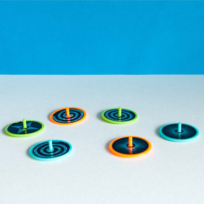 Jeu de Toupies Magnétiques Colorées - 6 Toupies Brillantes
