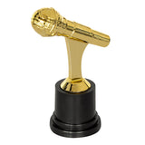 Trophée Microphone Doré - Accessoire Karaoké et Fête