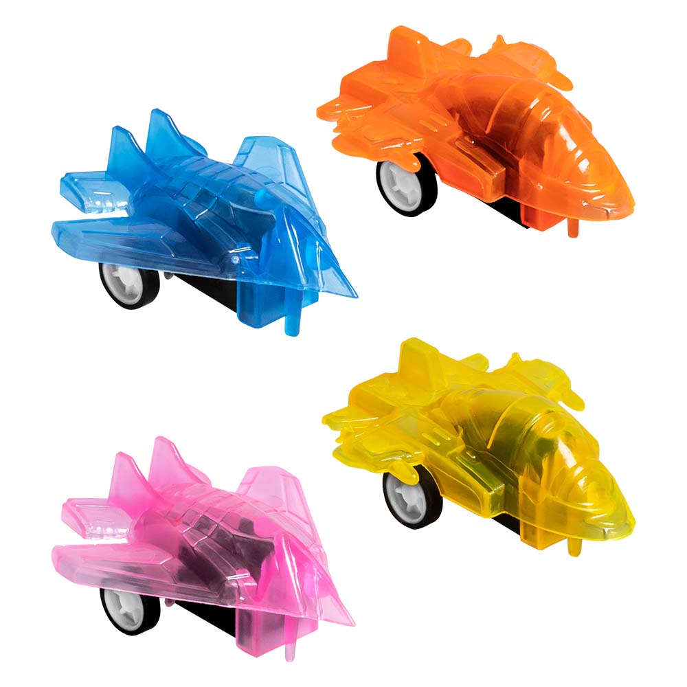 Set 4 Voitures Aérodynamiques Transparentes Colorées
