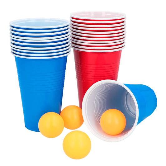 Jeu Beer Pong Américain 22 Gobelets + 4 Balles Ping-Pong