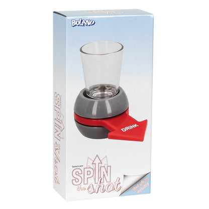 Spin the Shot - Verre Tournant avec Socle Gris et Rouge