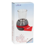 Spin the Shot - Verre Tournant avec Socle Gris et Rouge