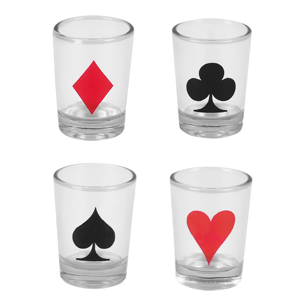 Coffret Poker à Boire 4en1 - Jeu Soirée Alcoolisé avec Verres