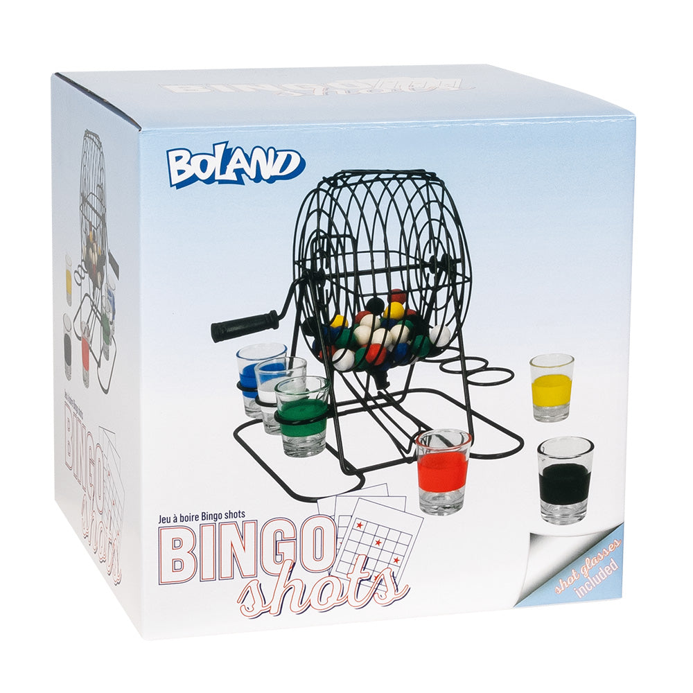 Bingo Shots - Jeu à boire avec cage et 48 boules colorées