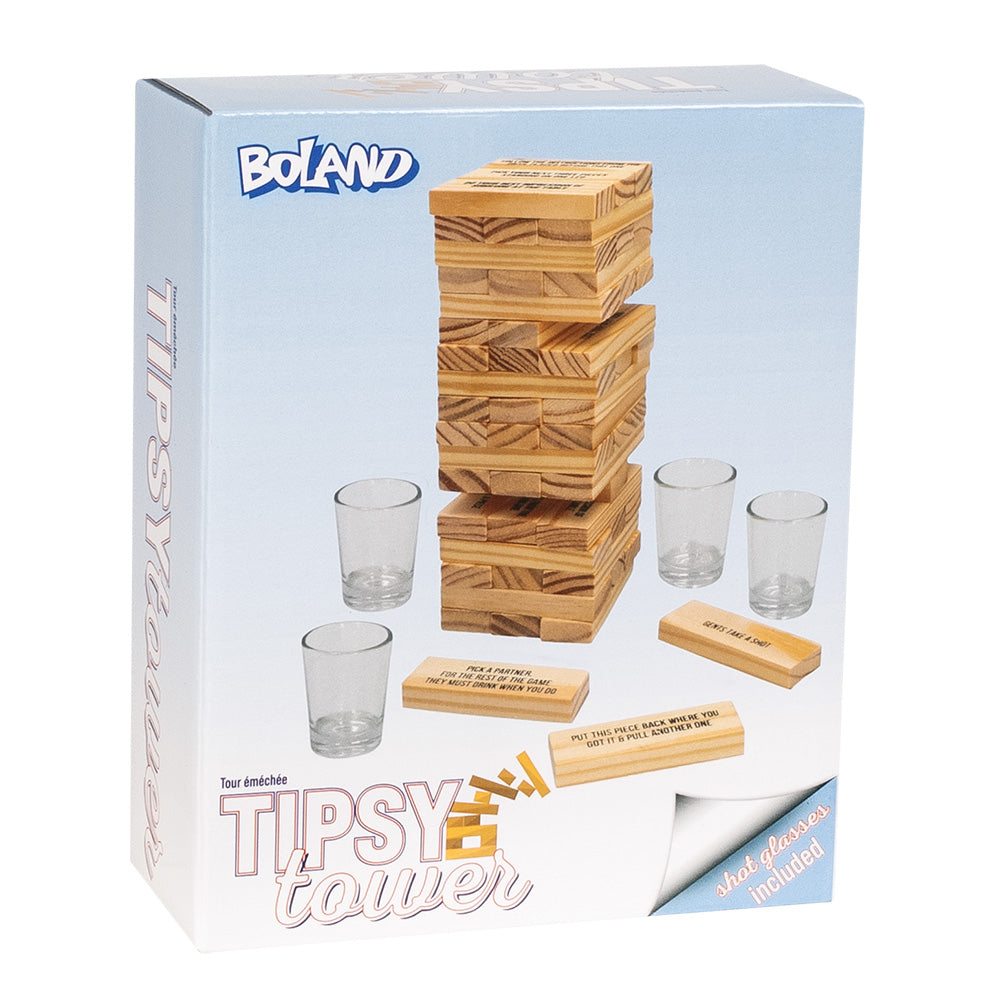 Tipsy Tower - Jeu de Société avec Verres Alcoolisé