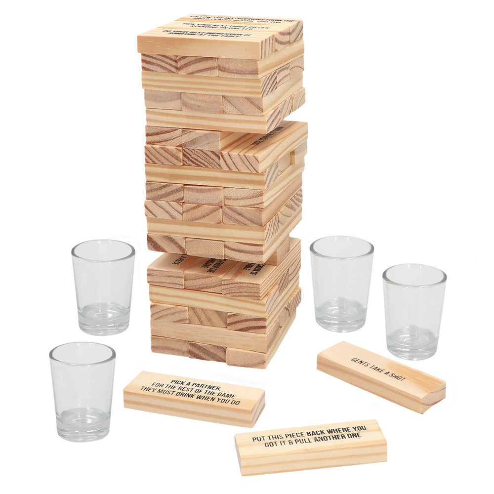 Tipsy Tower - Jeu de Société avec Verres Alcoolisé