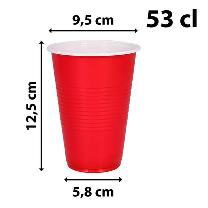 Gobelets Rouges Réutilisables 53cl - 20 Pièces Fête