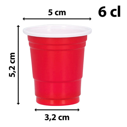 Gobelets Rouges Jetables 6cl - Set de 40 Verres Fête