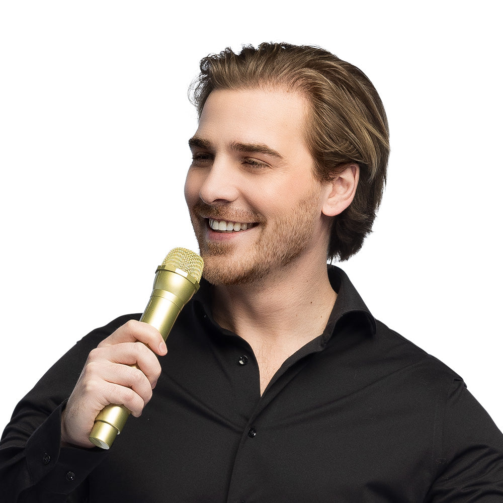 Microphone Doré Brillant - Accessoire Karaoké et Fête