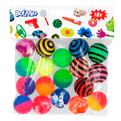 Lot de 18 Balles Colorées - Gradient et Rayures Neon pour Enfants