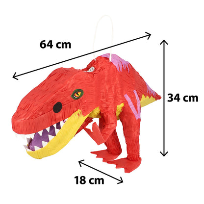 Pinata Dinosaure Rouge 64cm - Jeu Enfant Anniversaire