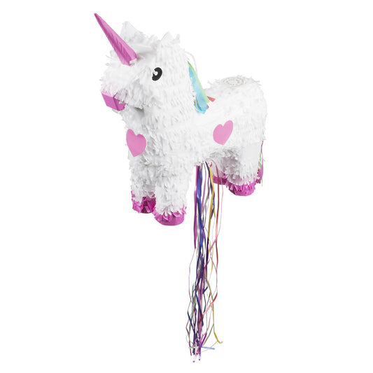 Piñata Licorne Blanche avec Crinière Arc-en-ciel - Fête