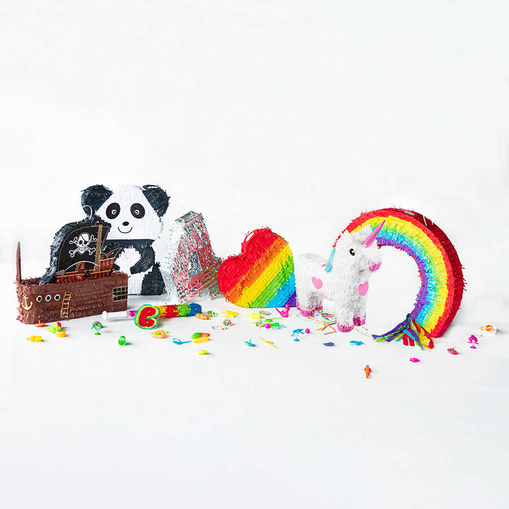 Piñata Licorne Blanche avec Crinière Arc-en-ciel - Fête