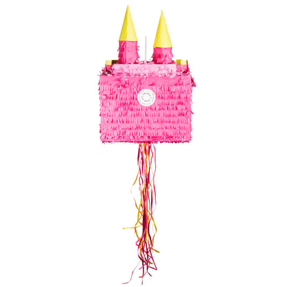 Piñata Château Rose avec Tours Jaunes - Décoration Fête