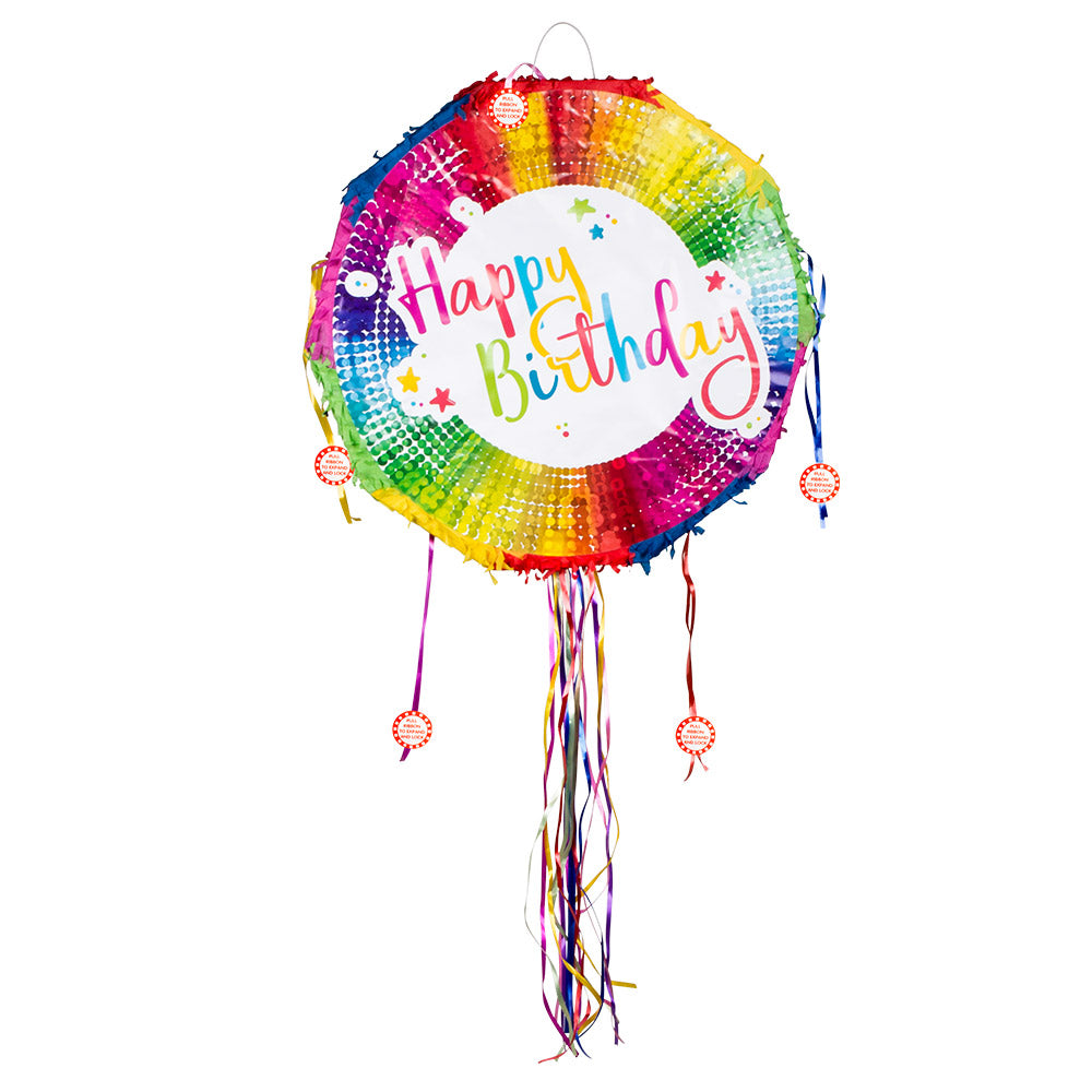 Ballon Piñata Happy Birthday Rainbow - Décoration Fête