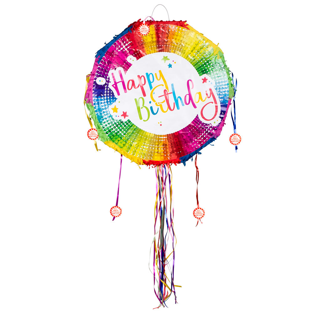 Ballon Piñata Happy Birthday Rainbow - Décoration Fête