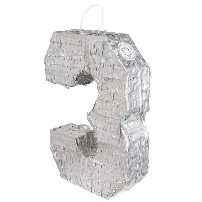 Piñata Chiffre 3 Holographique - Accessoire Fête Anniversaire