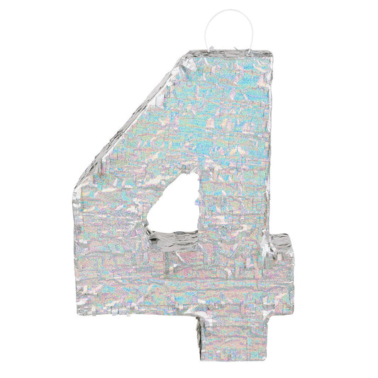 Piñata Chiffre 4 Holographique - Accessoire Fête Enfant