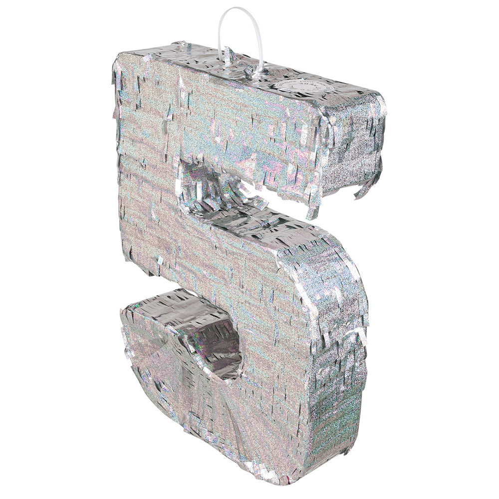 Piñata Chiffre 5 Holographique pour Anniversaire Enfant