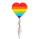 Piñata Cœur Arc-en-ciel avec Cordes - Decoration Fête