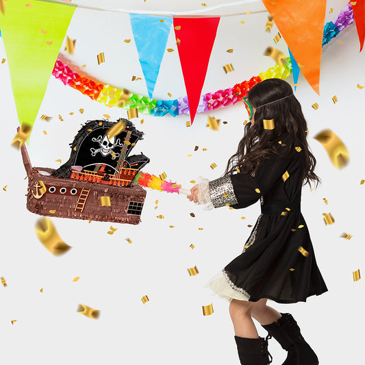 Piñata Bateau Pirate Skull - Jeu Festif pour Anniversaires
