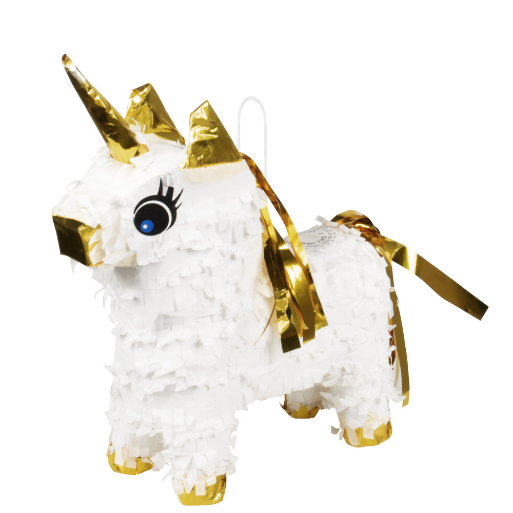 Piñata Licorne Blanche et Or - Décoration Fête Magique