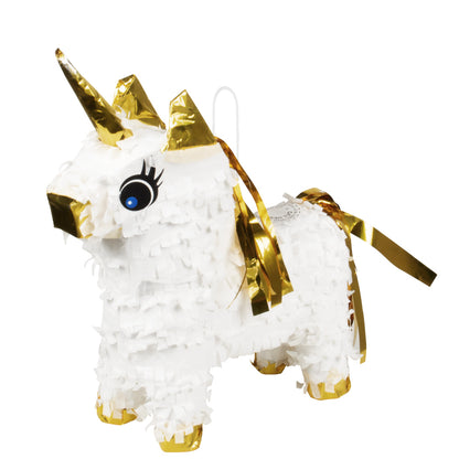 Piñata Licorne Blanche et Or - Décoration Fête Magique