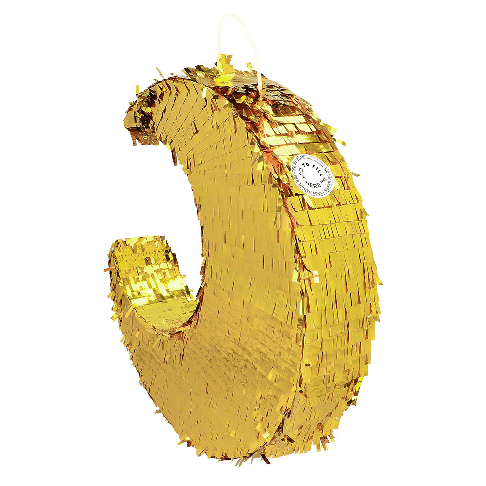 Piñata Géante Dorée en Forme de Croissant de Lune