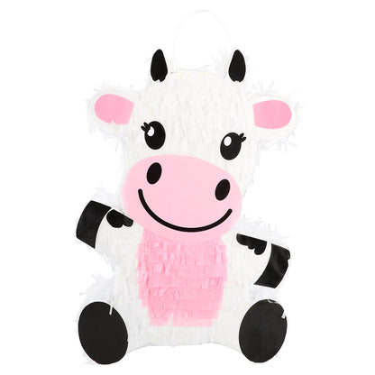 Pinata Vache Rigolo Rose et Blanc - Décoration Fête Enfant