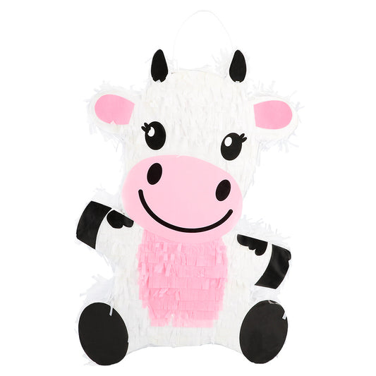 Pinata Vache Rigolo Rose et Blanc - Décoration Fête Enfant