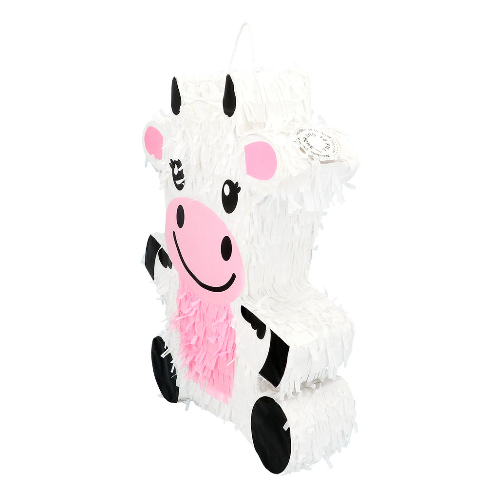 Pinata Vache Rigolo Rose et Blanc - Décoration Fête Enfant