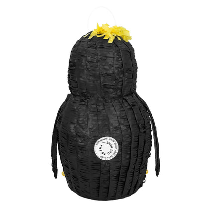 Pinata Manchot Noir - Décoration Fête 37cm Cœur Blanc