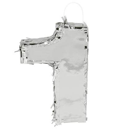 Piñata Chiffre 8 Argent à Découper - Accessoire Fête Anniversaire