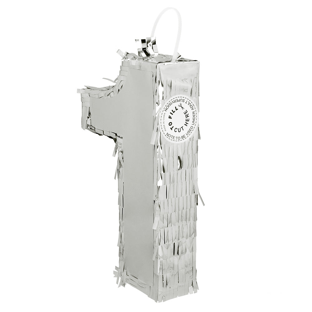 Piñata Chiffre 8 Argent à Découper - Accessoire Fête Anniversaire