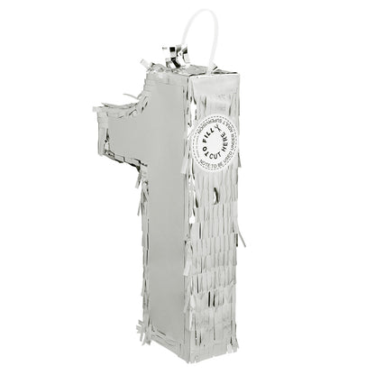 Piñata Chiffre 8 Argent à Découper - Accessoire Fête Anniversaire