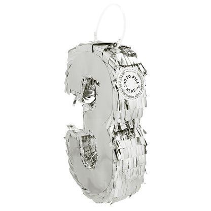 Piñata Chiffre 3 Argentée - Décoration Anniversaire Fête