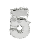 Piñata Chiffre 8 Argent - Décoration Anniversaire Réutilisable