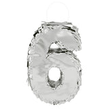 Piñata Chiffre 6 Argenté - Décoration Fête Anniversaire
