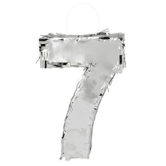 Piñata Chiffre 7 Argent Anniversaire - À Remplir