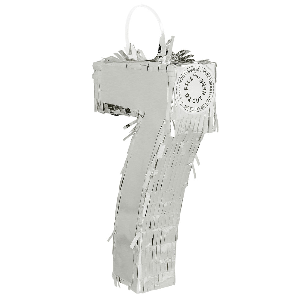Piñata Chiffre 7 Argent Anniversaire - À Remplir
