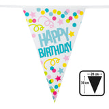 Guirlande Fanions Happy Birthday Colorés - 4 Drapeaux de 30cm