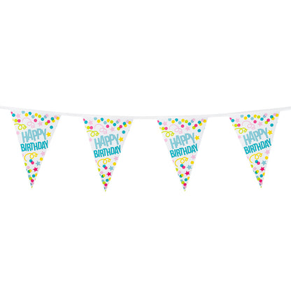 Guirlande Fanions Happy Birthday Colorés - 4 Drapeaux de 30cm