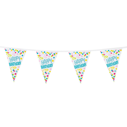 Guirlande Fanions Happy Birthday Colorés - 4 Drapeaux de 30cm